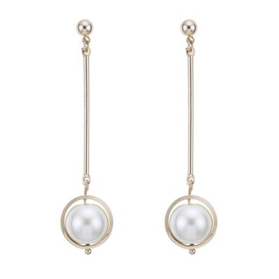 Designer cream pearl sphere drop earring